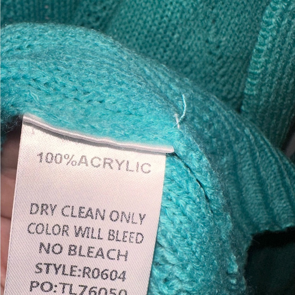 Umgee Teal Pearl-Embellished Open Front Cardigan - Picture 7 of 7